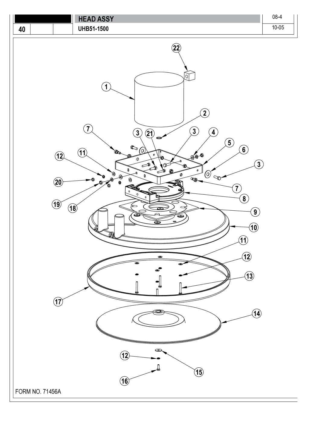 Nilfisk-Advance America 01610A manual Head Assy 