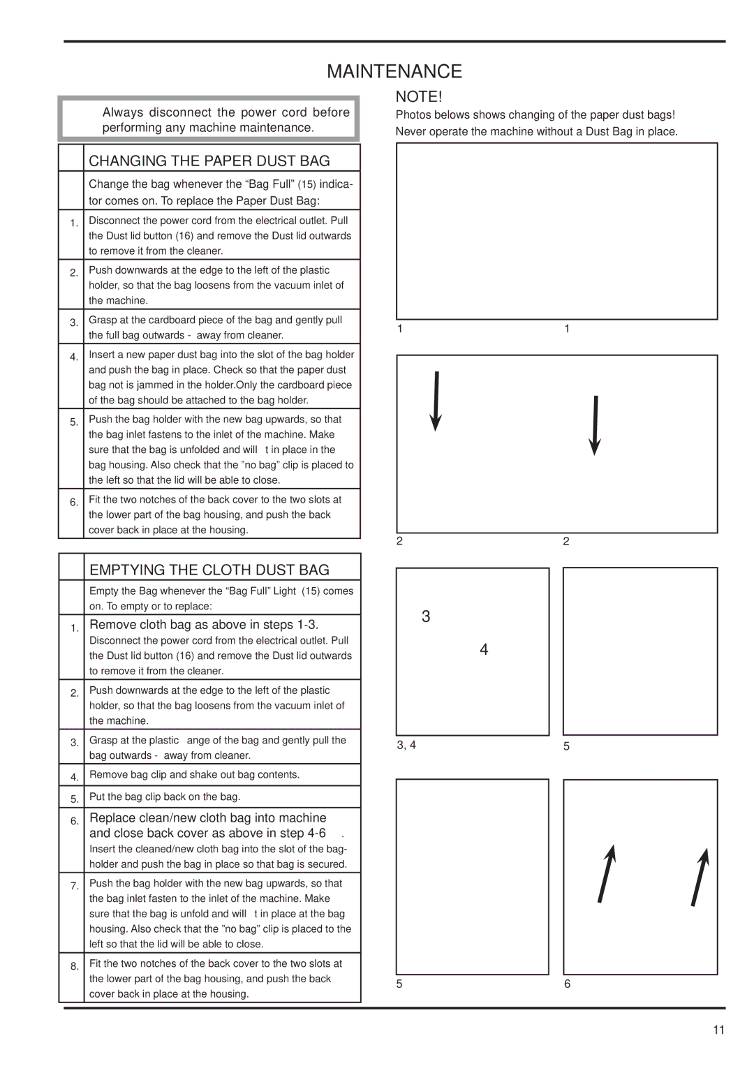 Nilfisk-Advance America 15P, 12D, 12P, 12S, 15D, 18D, 15S manual Maintenance 