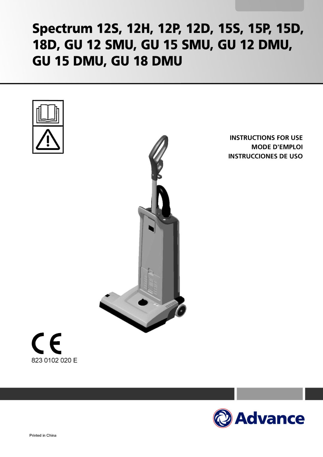 Nilfisk-Advance America 12H manual Instructions for USE Mode Demploi Instrucciones DE USO 