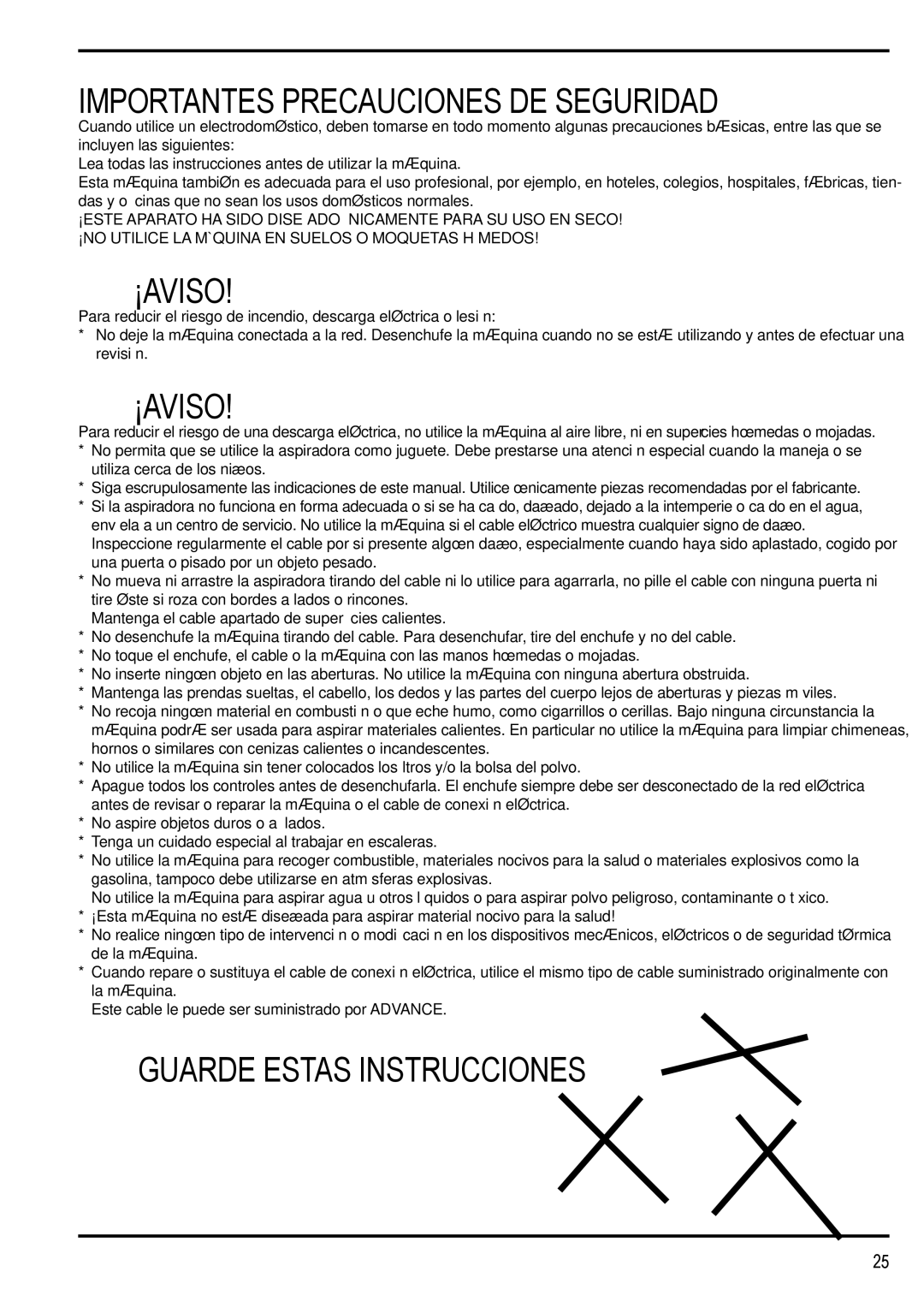 Nilfisk-Advance America 12H manual Importantes Precauciones DE Seguridad, ¡Aviso, Guarde Estas Instrucciones 