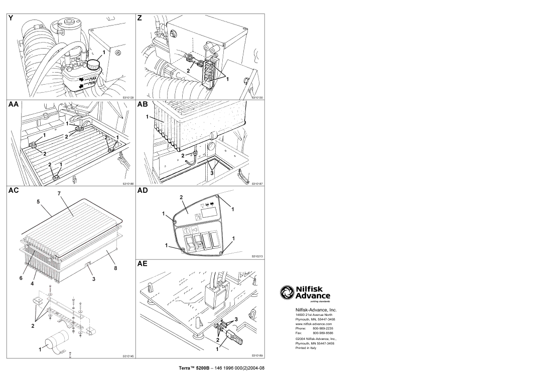 Nilfisk-Advance America manual Terra 5200B 146 1996, Nilfisk-Advance, Inc 