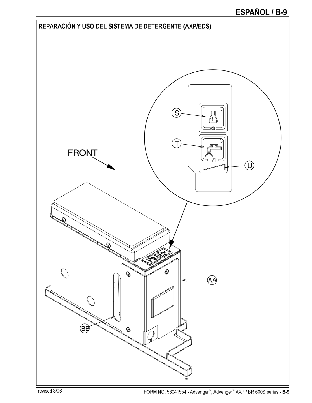 Nilfisk-Advance America BR 600S Series manual Español / B-9, Front 