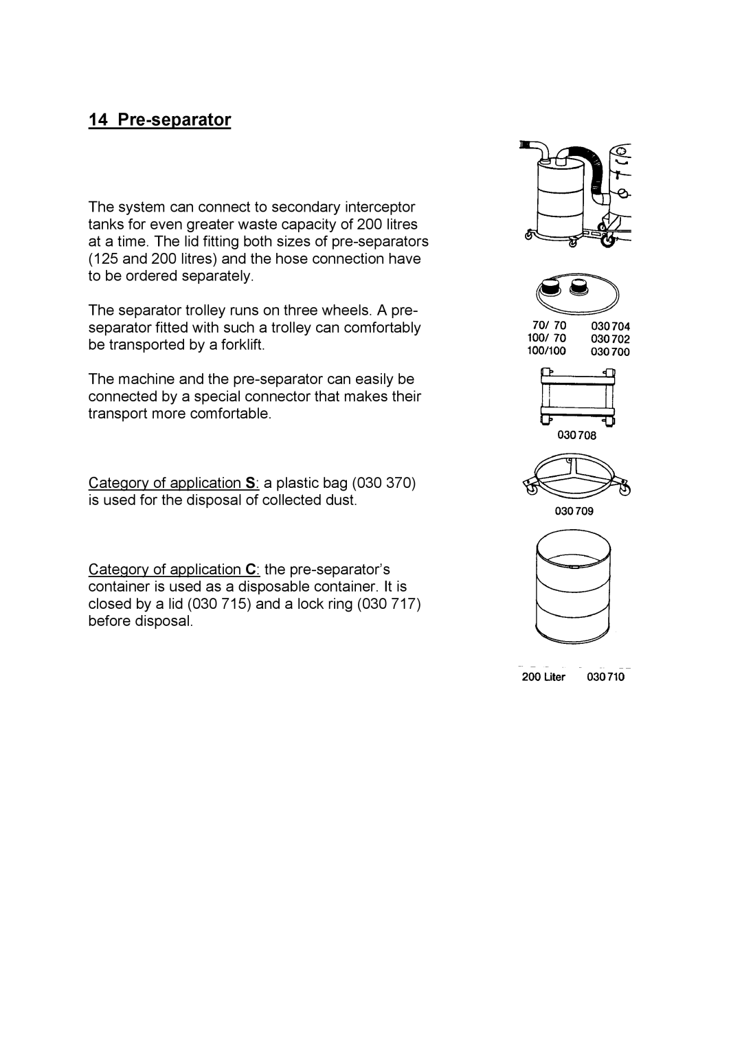 Nilfisk-Advance America GB 1133 instruction manual Pre-separator 