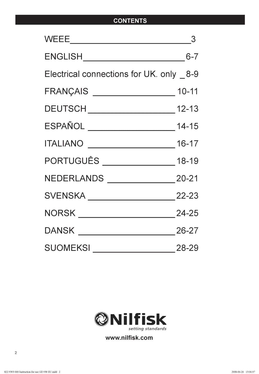 Nilfisk-Advance America GD 930S2 manual WEEE3 English 