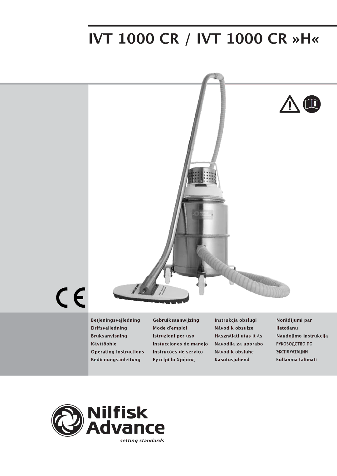 Nilfisk-Advance America IVT 1000 CR H, IVT-1000CR operating instructions IVT 1000 CR / IVT 1000 CR »H« 