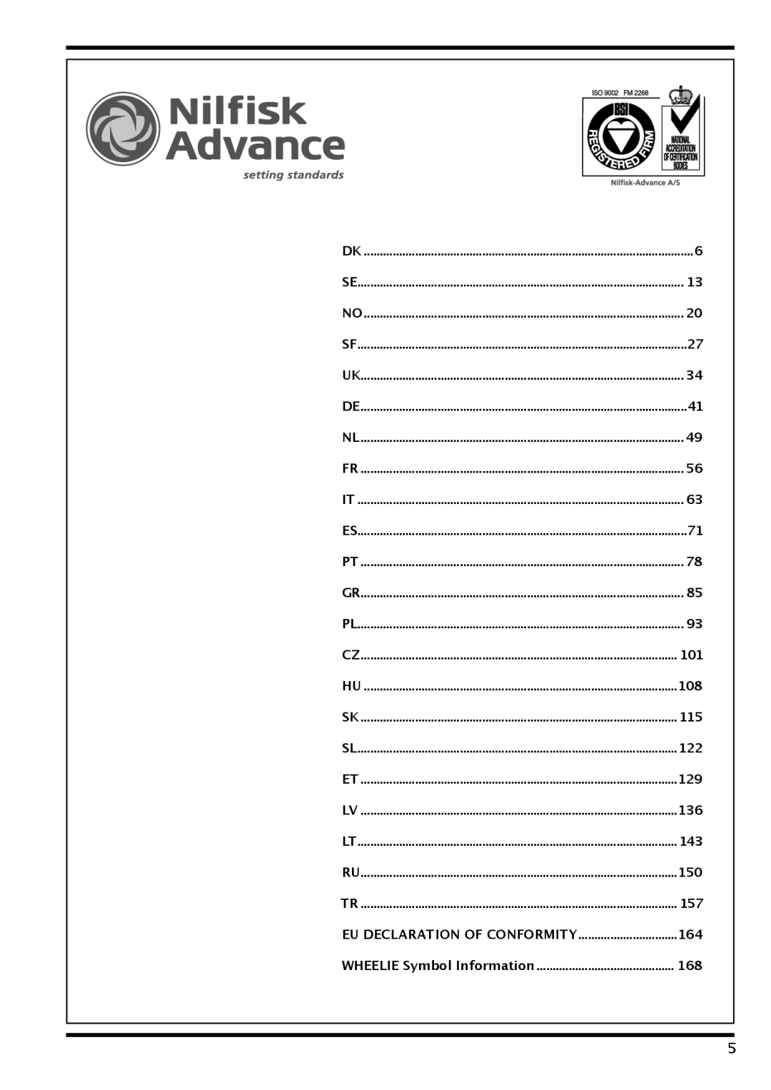 Nilfisk-Advance America IVT 1000 CR H, IVT-1000CR 101, 108, 115, 122, 129, 136, 143, 150, 157, 164, 168 