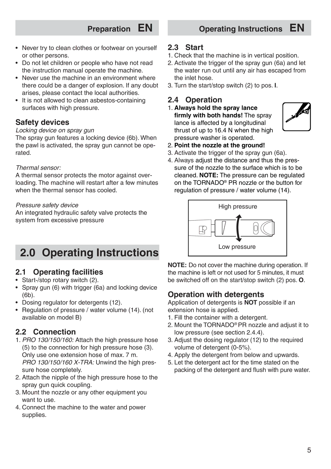 Nilfisk-Advance America P 130.1, P 150.1 user manual Operating Instructions 