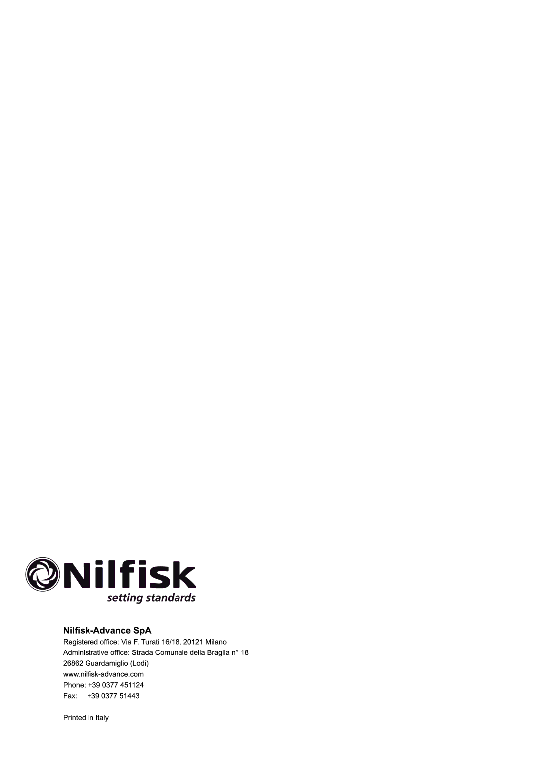 Nilfisk-Advance America RS 1300 manual 