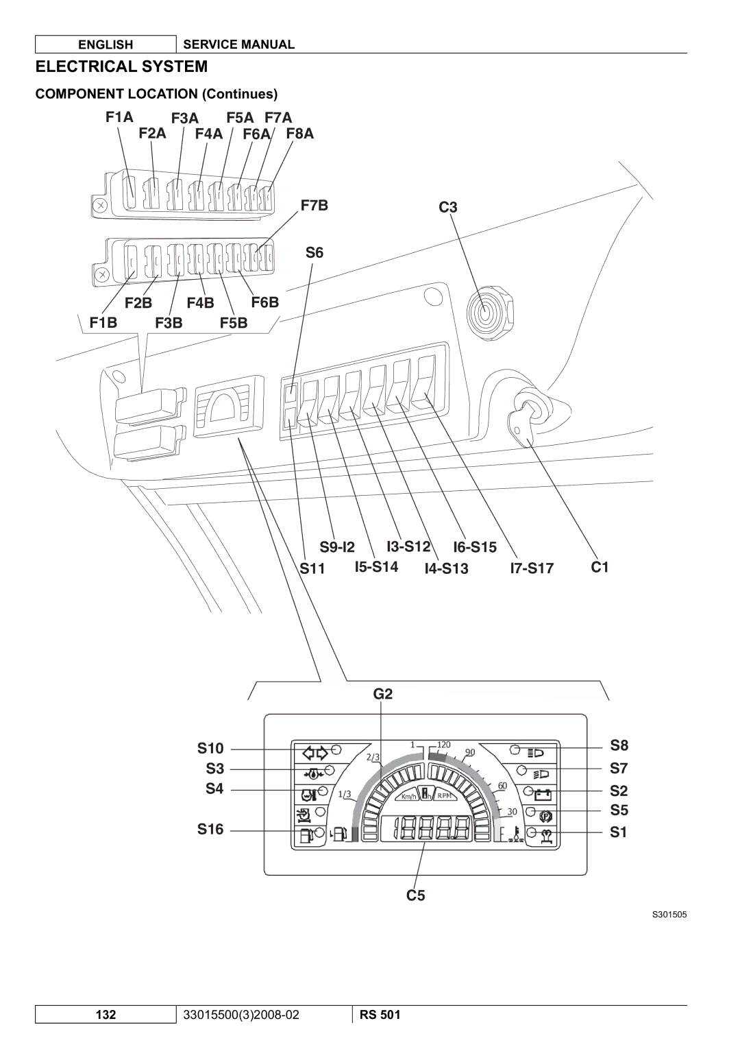 Nilfisk-Advance America RS 501 service manual S9-I2 I3-S12 I6-S15 S11 I5-S14 I4-S13 I7-S17 C1 