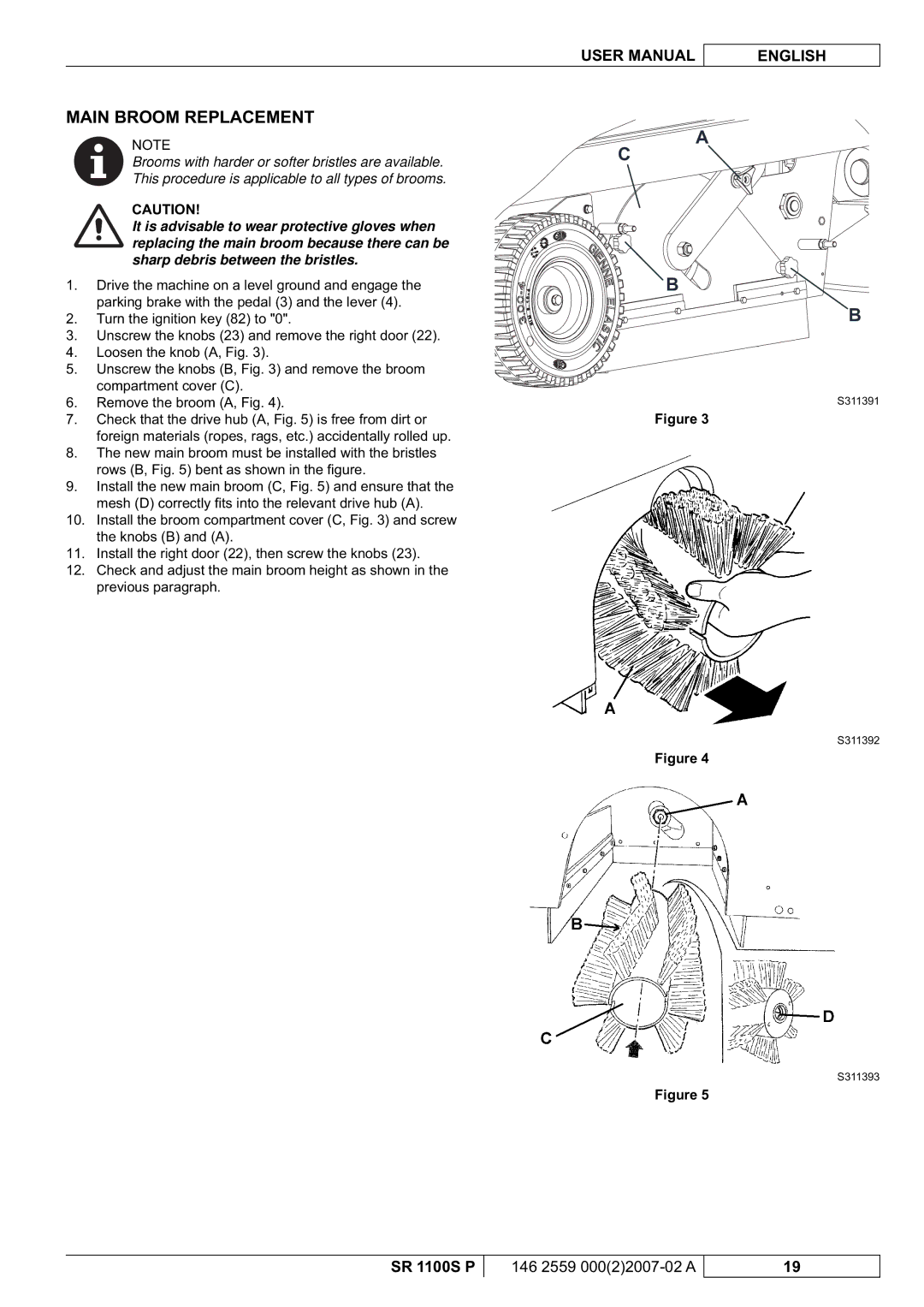 Nilfisk-Advance America SR 1100S manuel dutilisation Main Broom Replacement 