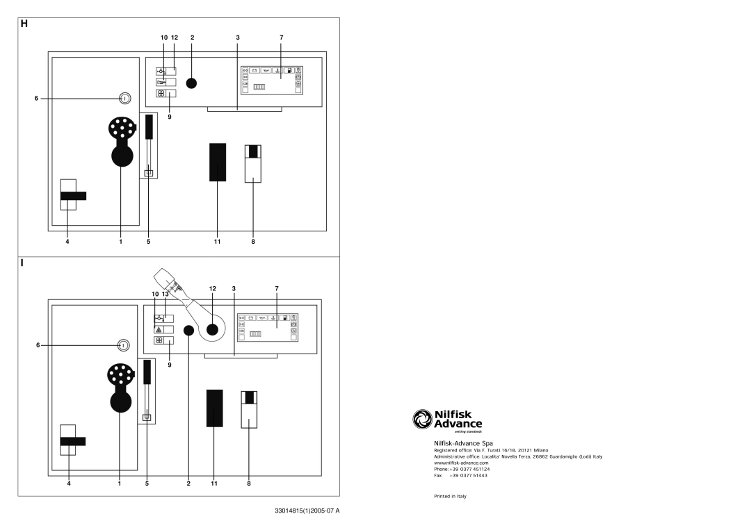 Nilfisk-Advance America SR 1700D 2W D manuel dutilisation 3301481512005-07 a 