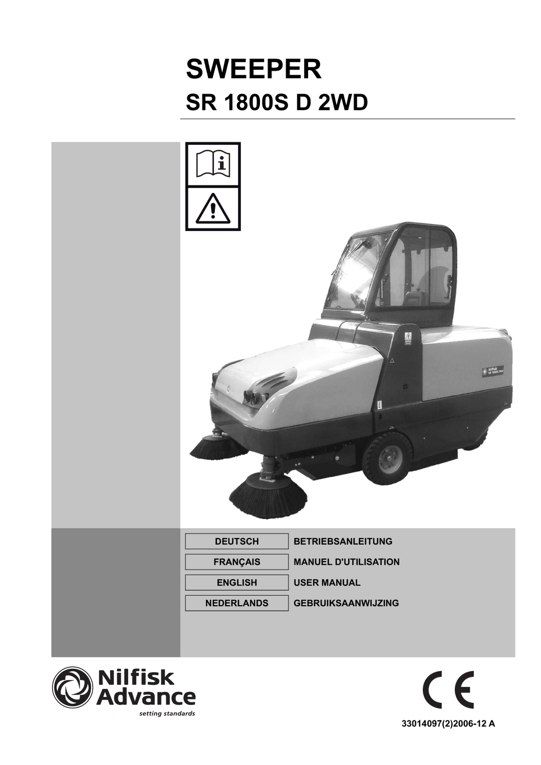 Nilfisk-Advance America SR 1800S 2WD manuel dutilisation Sweeper 