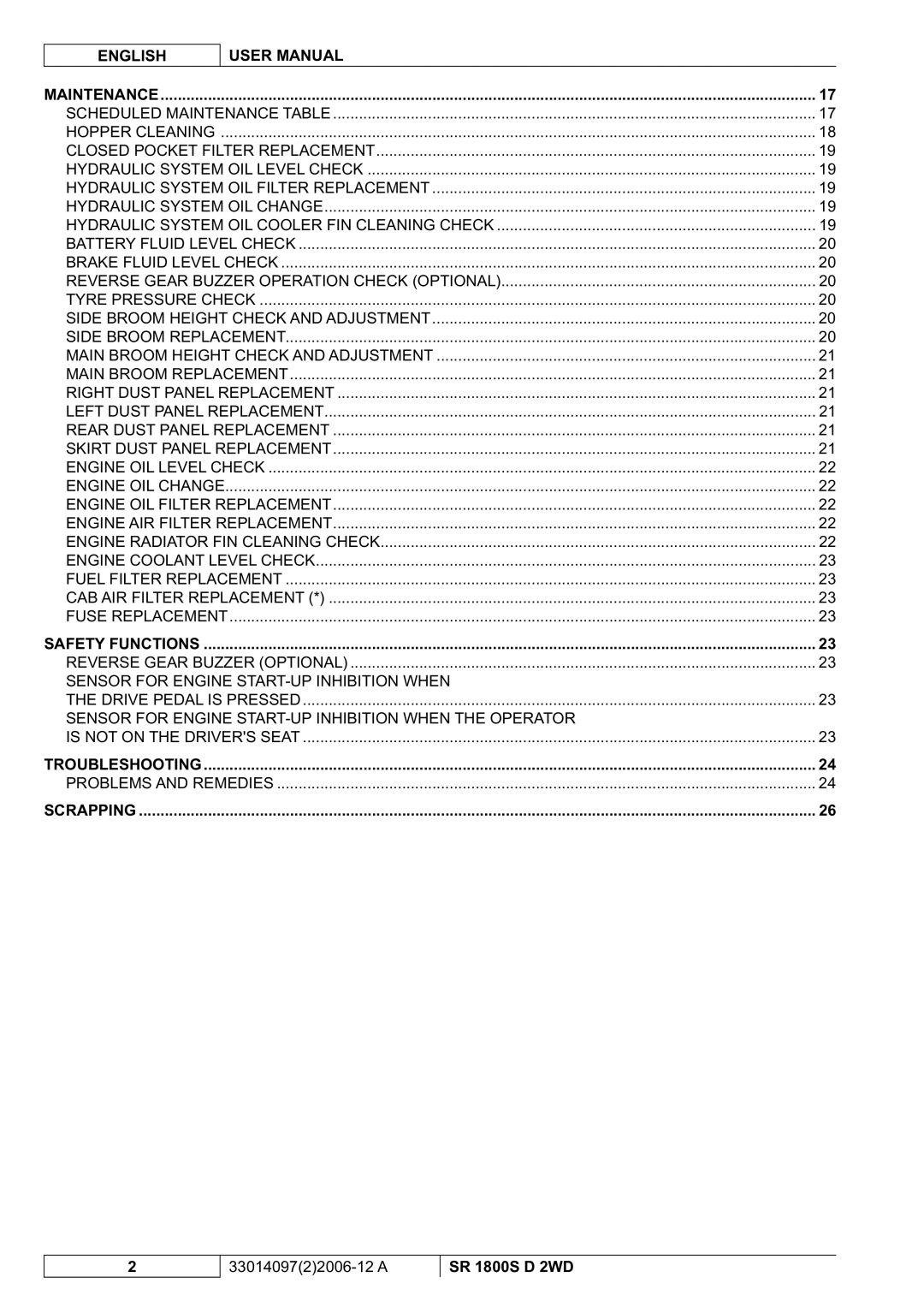 Nilfisk-Advance America SR 1800S 2WD manuel dutilisation Hydraulic System OIL Filter Replacement 