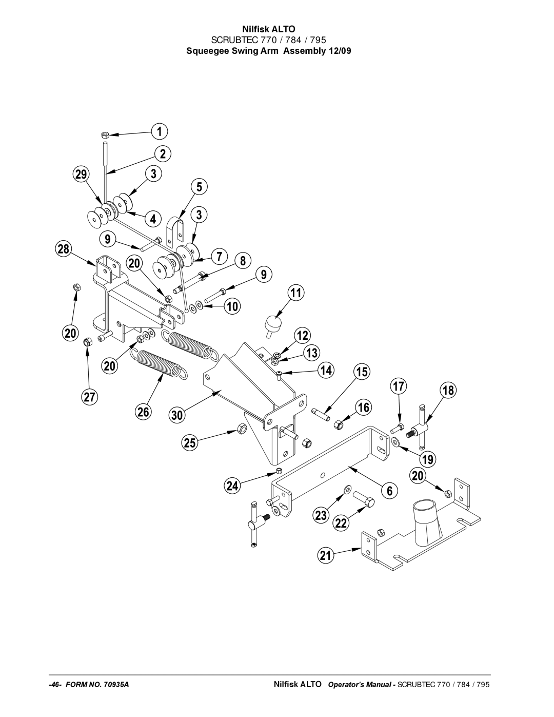 Nilfisk-ALTO 05210G, 05220G, 05211F, 05230F, 05231F, 05221F, 05220F Form no a Nilﬁsk Alto Operators Manual Scrubtec 770 / 784 