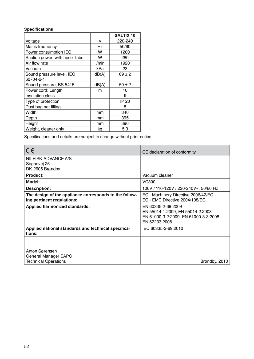 Nilfisk-ALTO 10 manual Saltix 