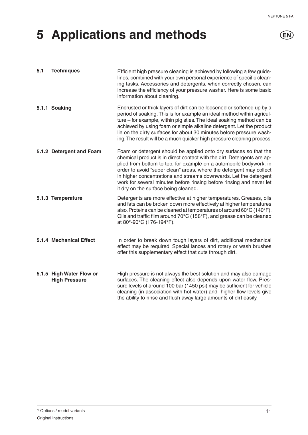 Nilfisk-ALTO 107400337 C operating instructions Applications and methods 