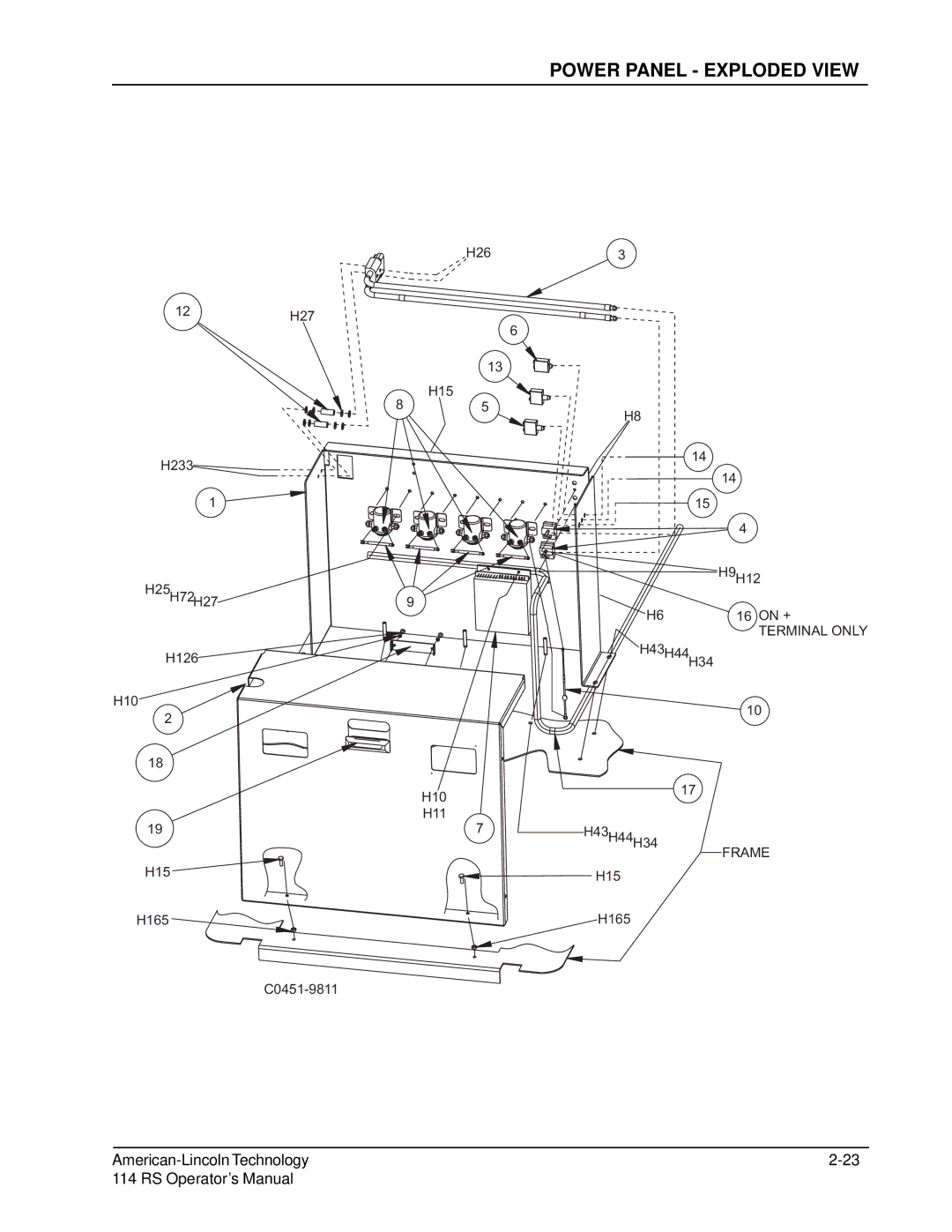 Nilfisk-ALTO 114RS SWEEPER manual Power Panel Exploded View 