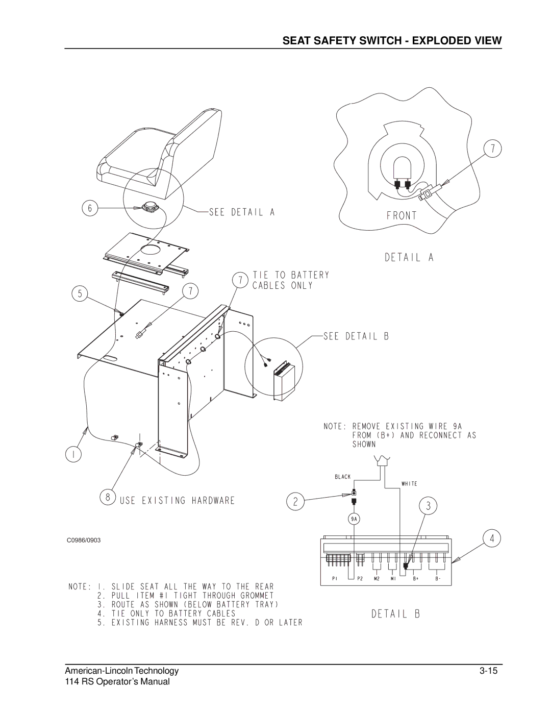 Nilfisk-ALTO 114RS SWEEPER manual Seat Safety Switch Exploded View 