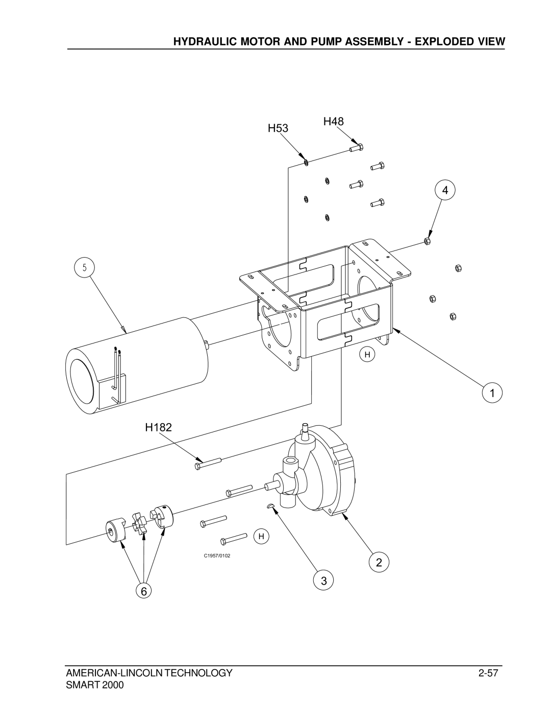 Nilfisk-ALTO 2000 manual H48, Hydraulic Motor and Pump Assembly Exploded View 