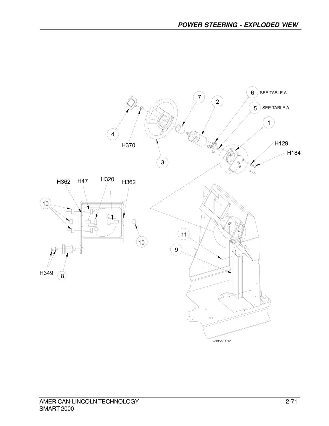 Nilfisk-ALTO 2000 manual Power Steering Exploded View 