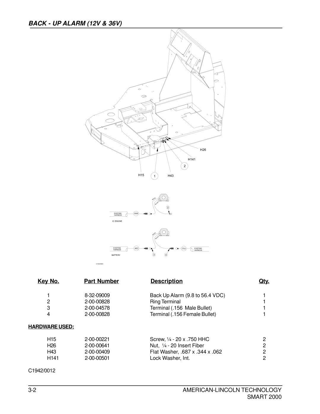 Nilfisk-ALTO 2000 manual Back UP Alarm 12V 