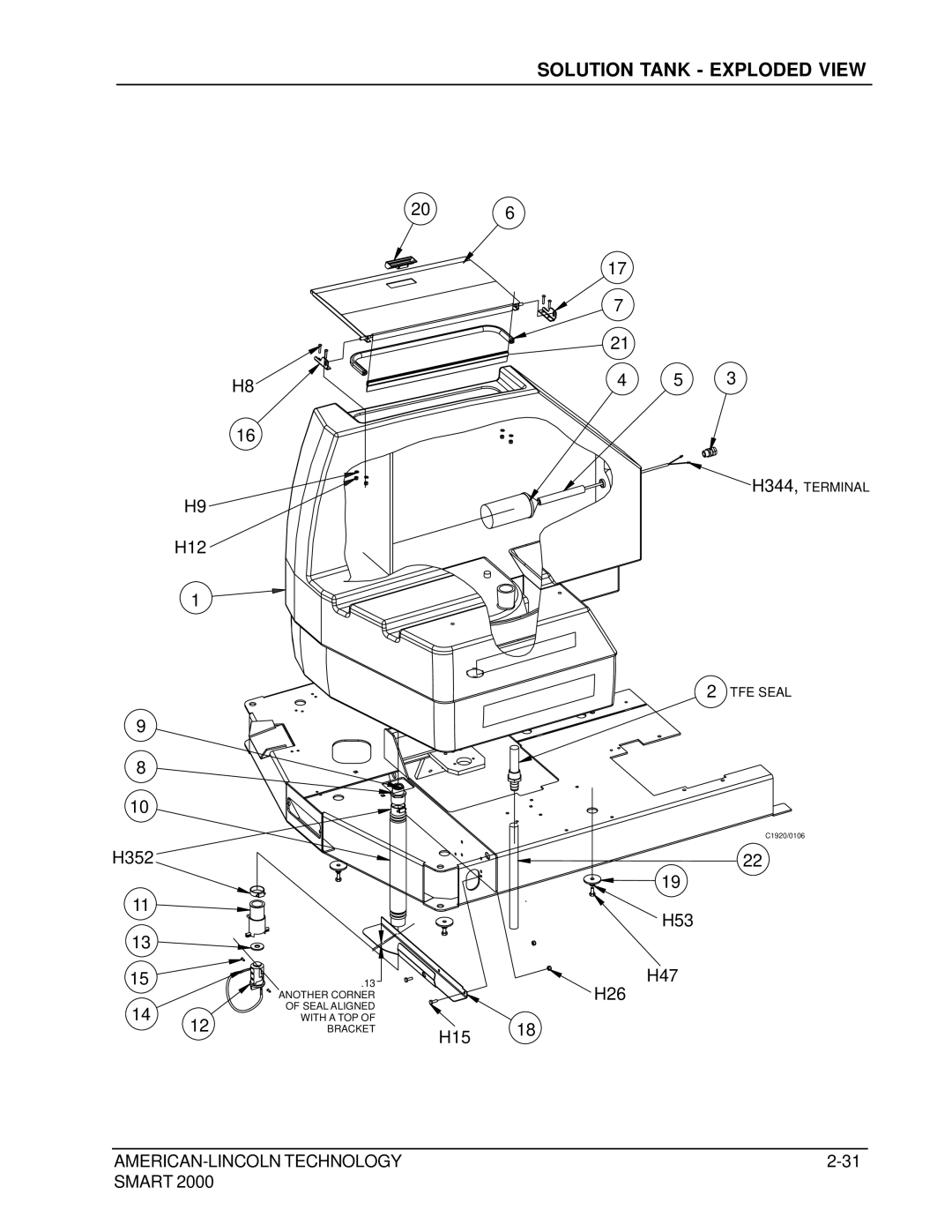 Nilfisk-ALTO 2000 manual Solution Tank Exploded View 