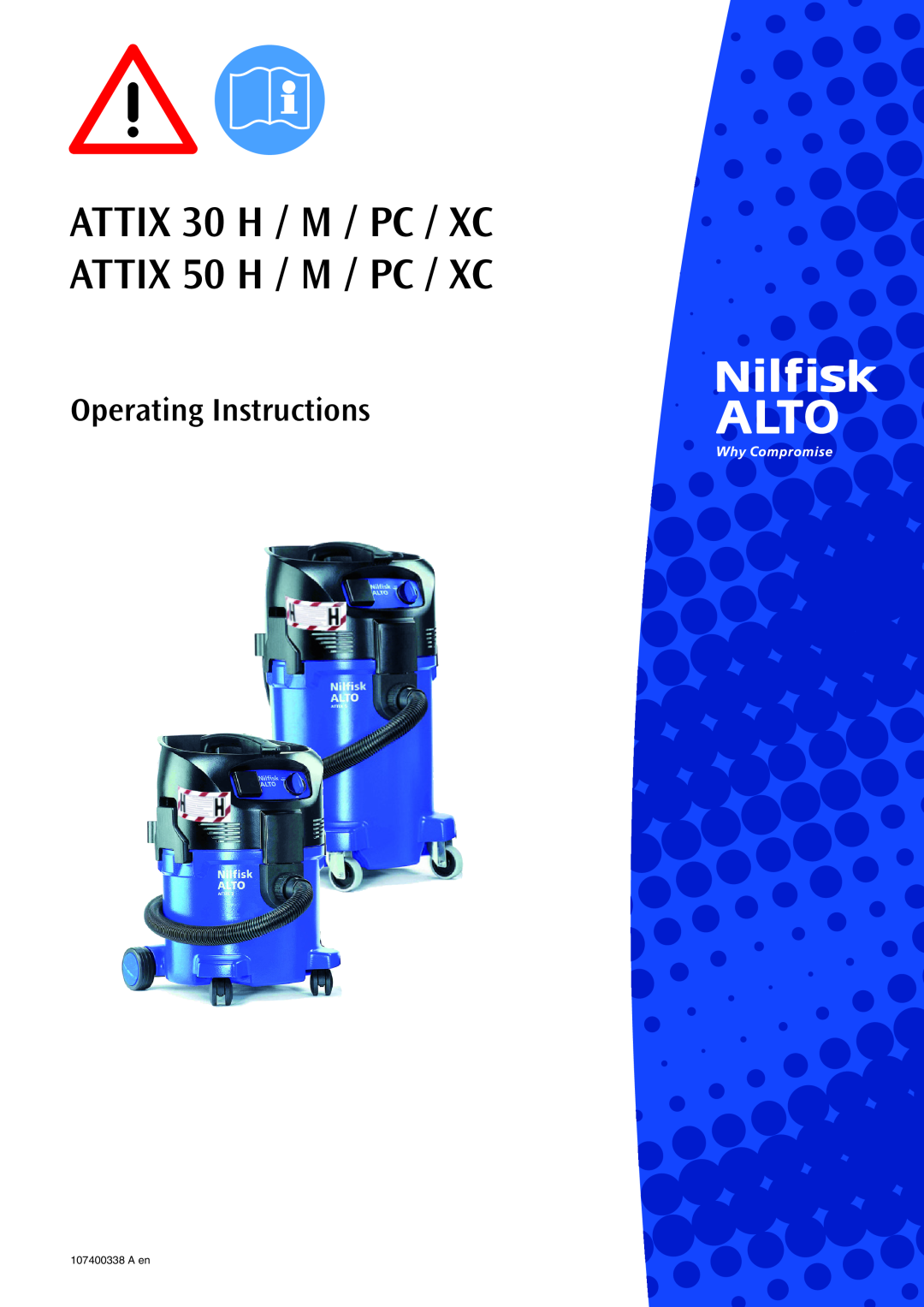 Nilfisk-ALTO operating instructions ATTIX 30 H / M / PC / XC ATTIX 50 H / M / PC / XC, Operating Instructions, A en 