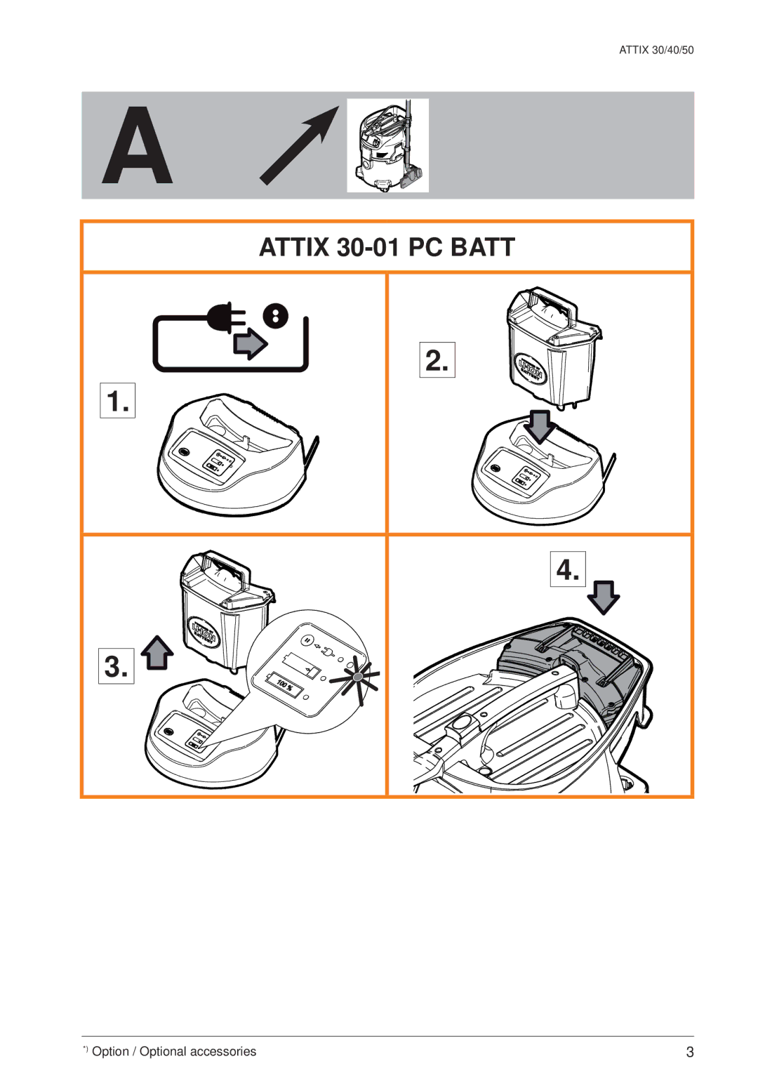 Nilfisk-ALTO 30/BATT/PC/XC, ATTIX 50/PC/XC, ATTIX 40/PC/XC quick start Attix 30-01 PC Batt 