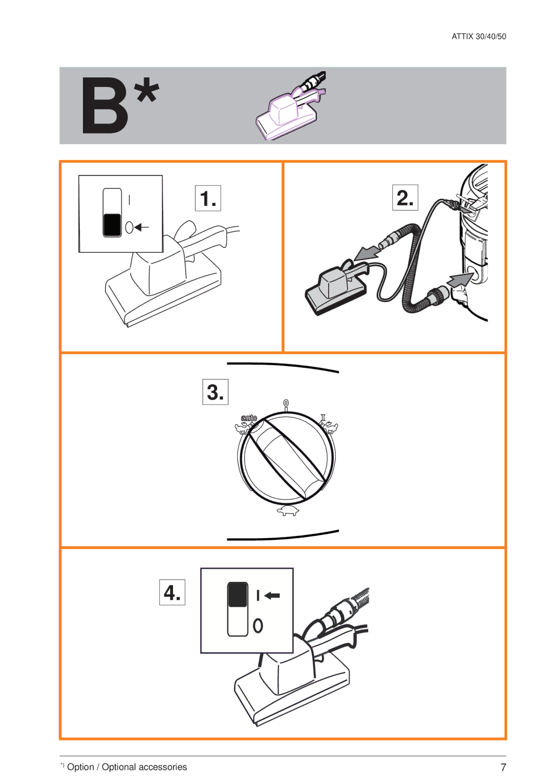 Nilfisk-ALTO ATTIX 50/PC/XC, 30/BATT/PC/XC, ATTIX 40/PC/XC quick start Option / Optional accessories 