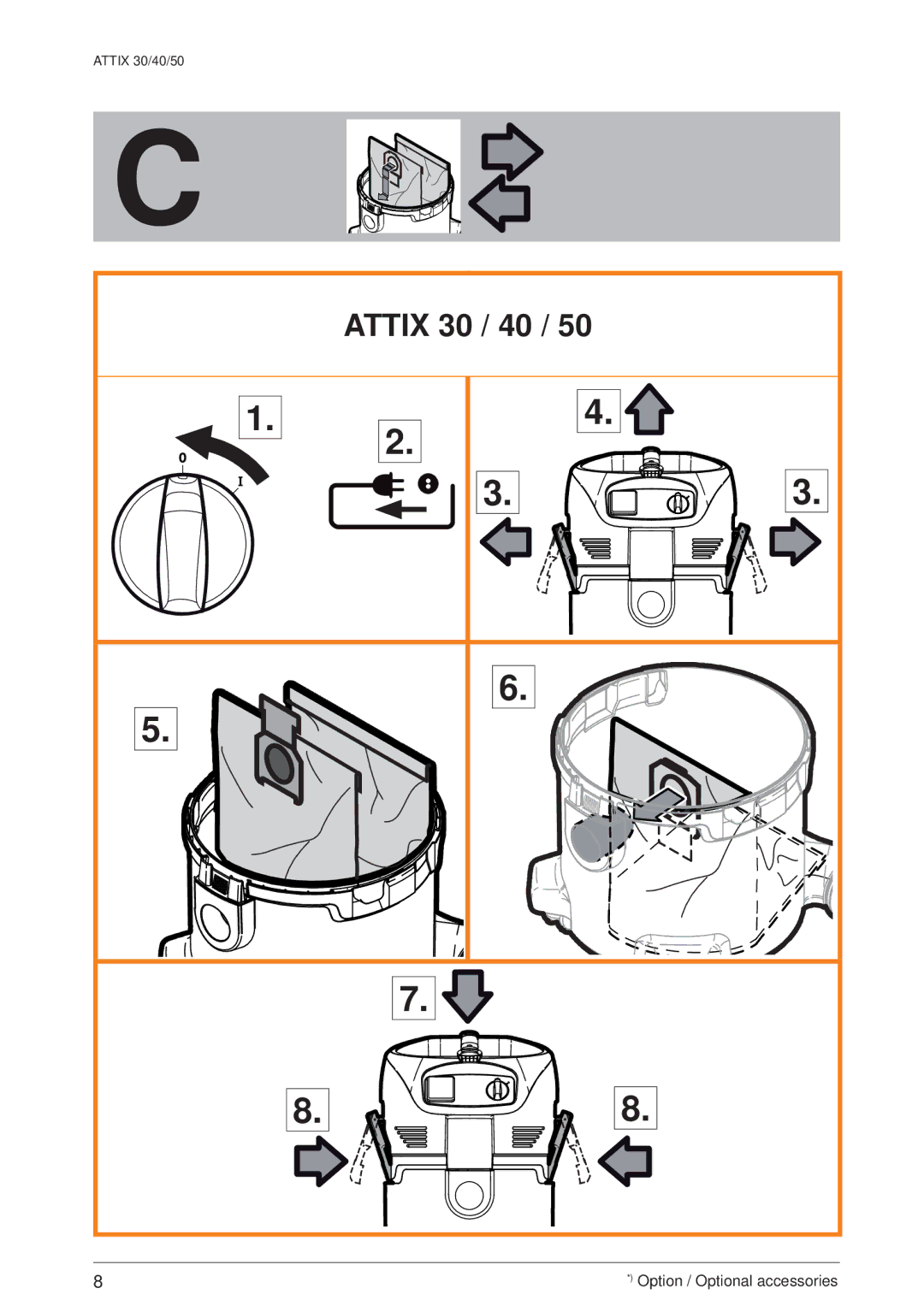 Nilfisk-ALTO ATTIX 40/PC/XC, 30/BATT/PC/XC, ATTIX 50/PC/XC quick start Attix 30 / 40 