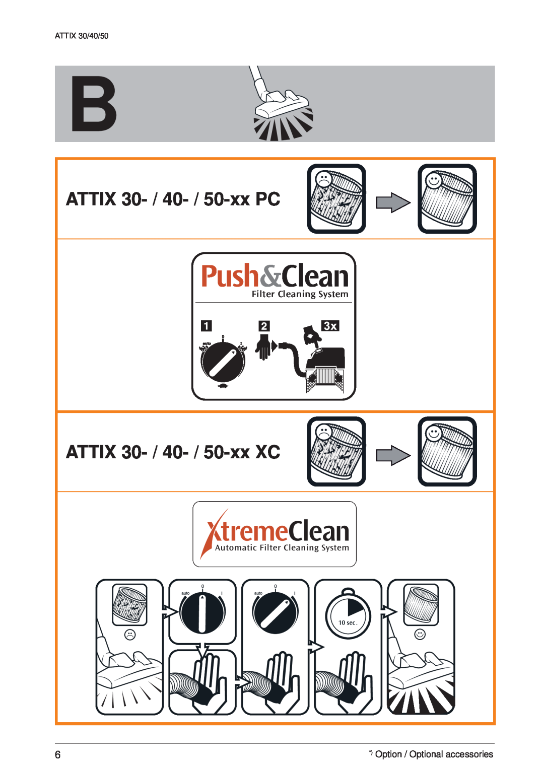 Nilfisk-ALTO 30/BATT/PC/XC ATTIX 30- / 40- / 50-xxPC, ATTIX 30- / 40- / 50-xxXC, Filter Cleaning System, ATTIX 30/40/50 