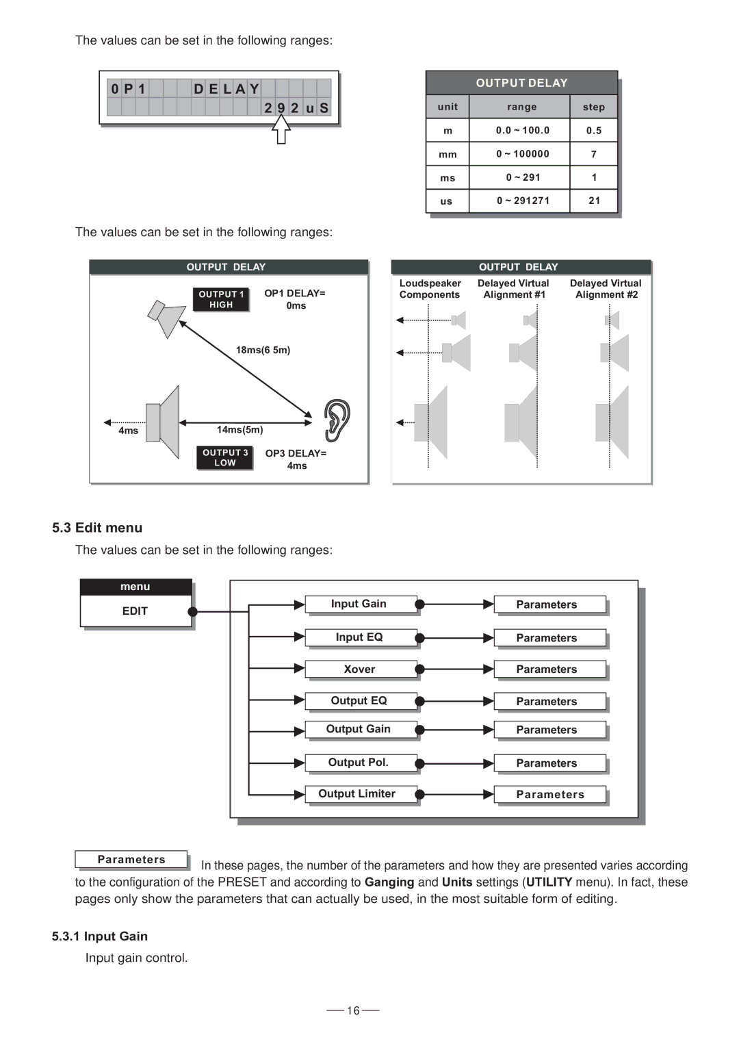 Nilfisk-ALTO 3.4 user manual 2 u S, Edit menu, Input Gain 