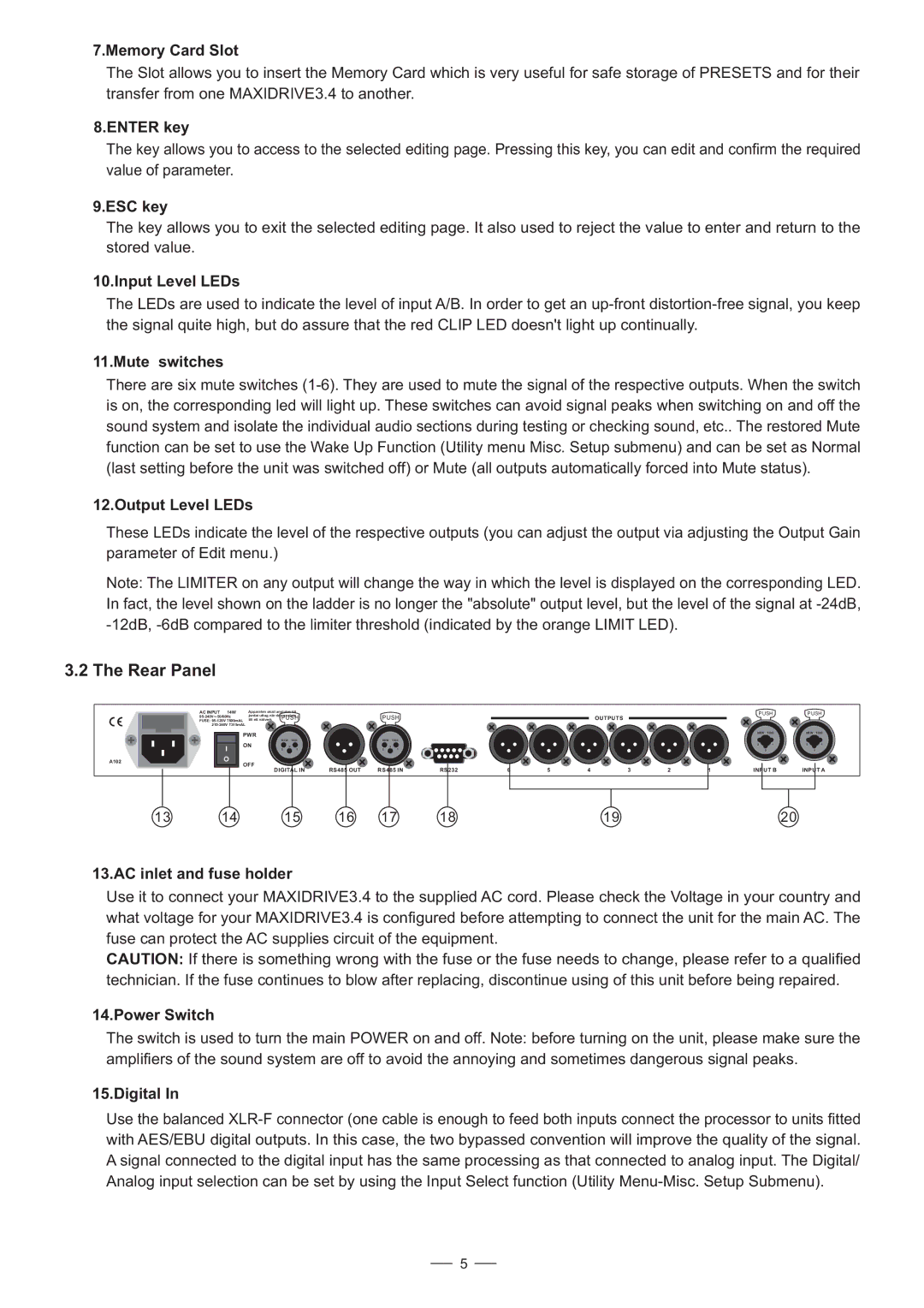 Nilfisk-ALTO 3.4 user manual Rear Panel 