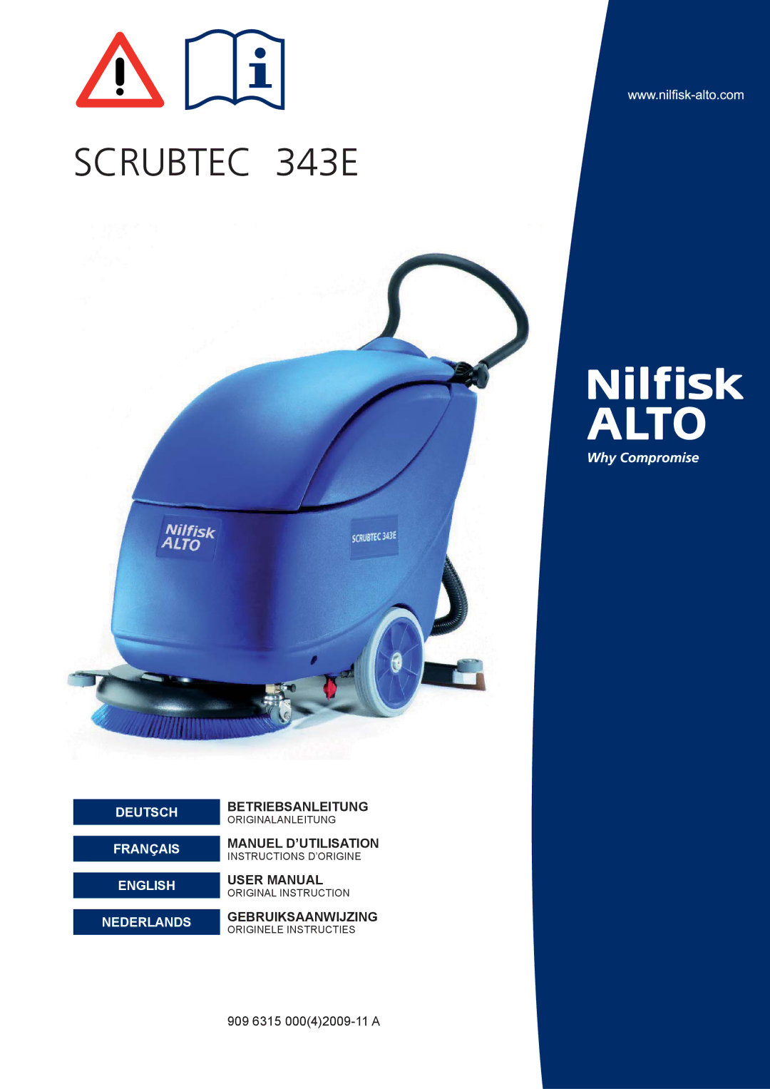 Nilfisk-ALTO manuel dutilisation Scrubtec 343E 