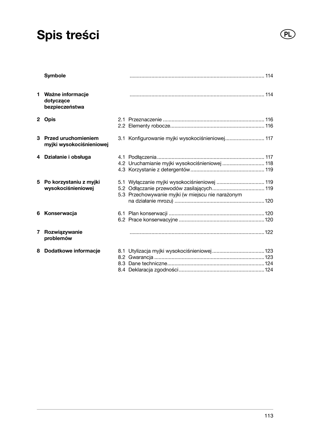 Nilfisk-ALTO 5-47, 5-54 DE, 5-53 PE, 3-36 user manual Spis treści 