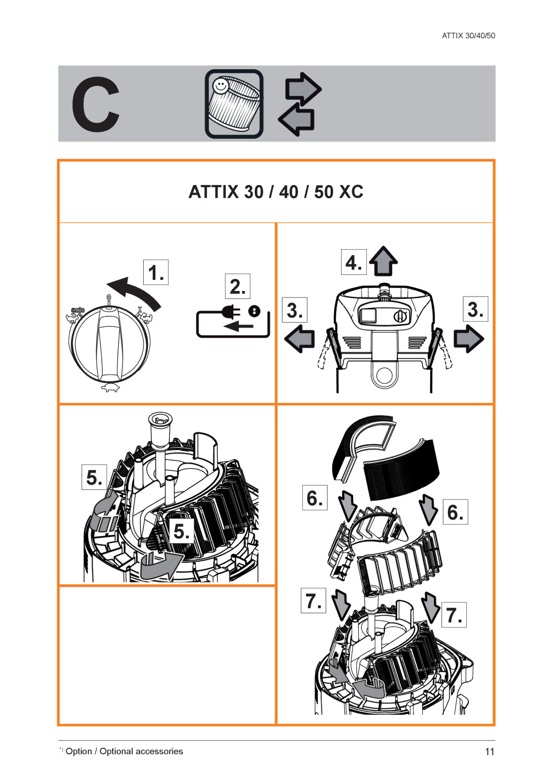 Nilfisk-ALTO 40/PC/XC, 50/PC/XC quick start Attix 30 / 40 / 50 XC 