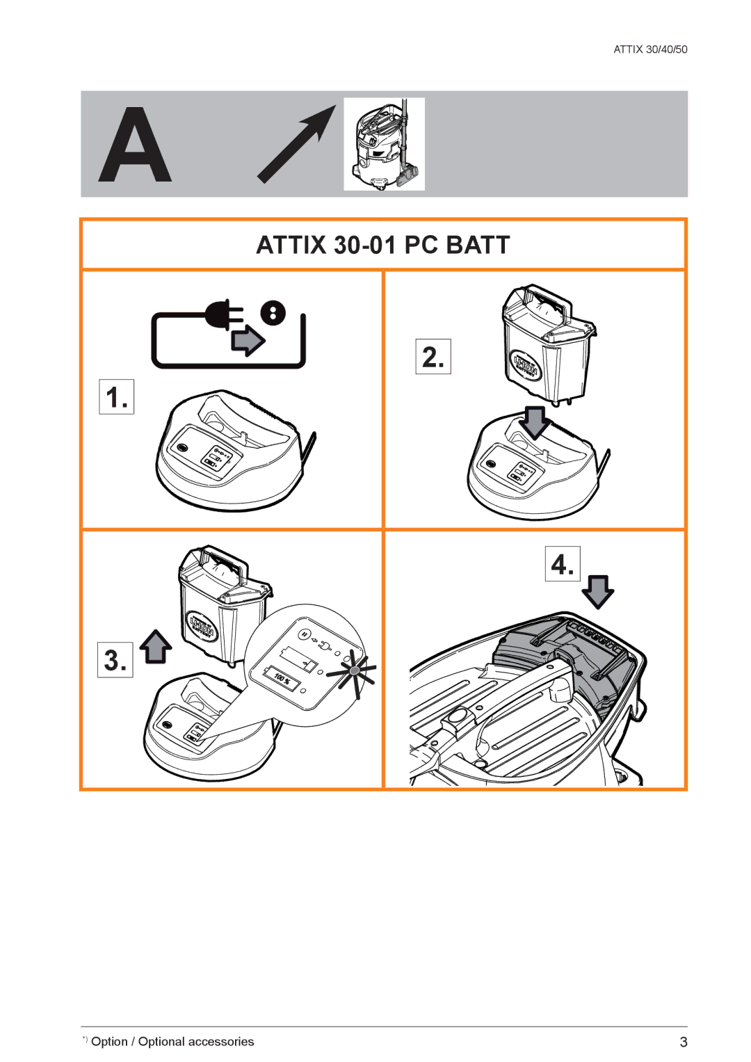 Nilfisk-ALTO 40/PC/XC, 50/PC/XC quick start Attix 30-01 PC Batt 