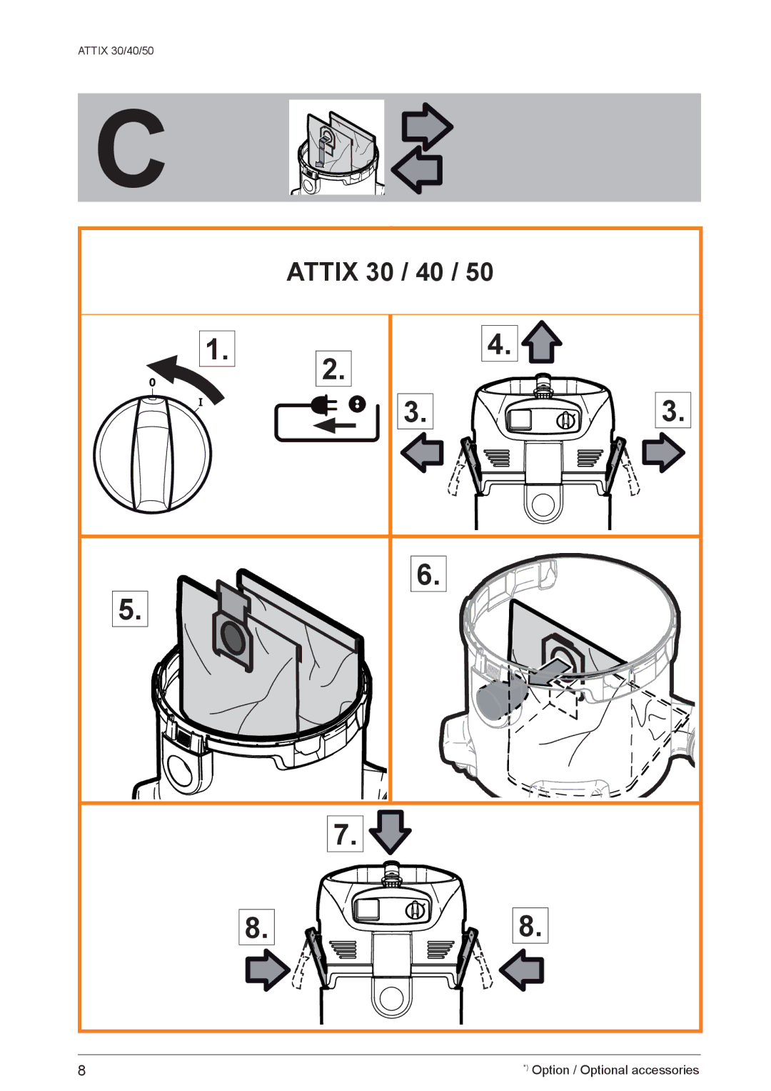 Nilfisk-ALTO 50/PC/XC, 40/PC/XC quick start Attix 30 / 40 