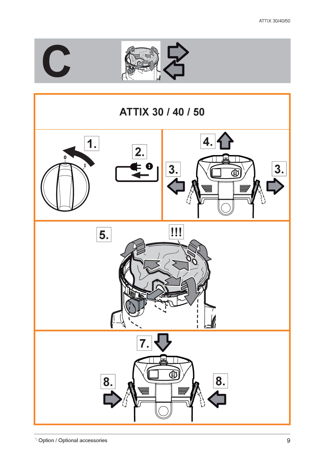 Nilfisk-ALTO 40/PC/XC, 50/PC/XC quick start Attix 30 / 40 