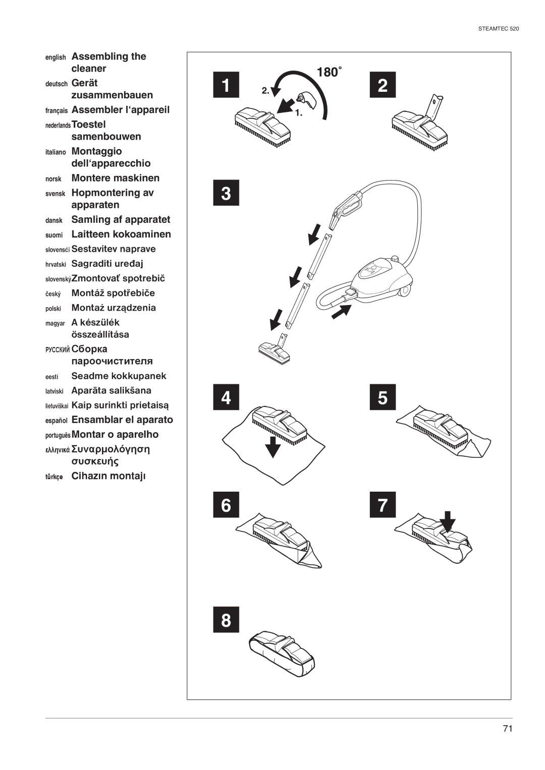 Nilfisk-ALTO 520 manual Türkçe Cihazýn montajý, Ελληνικά Συναρμολόγηση συσκευής 