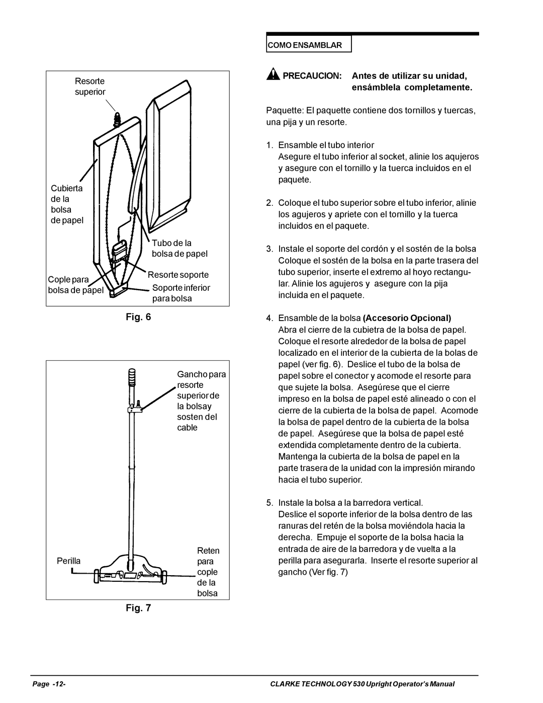 Nilfisk-ALTO 530cc manual Como Ensamblar 