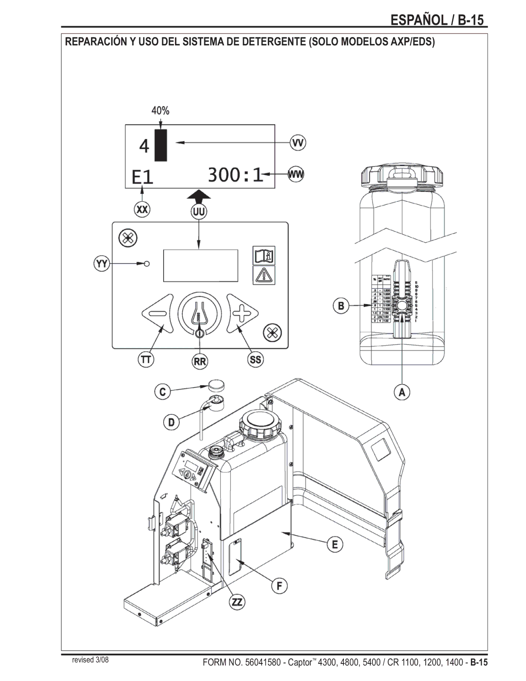 Nilfisk-ALTO 5400, 4800, 4300 manual Español / B-15 