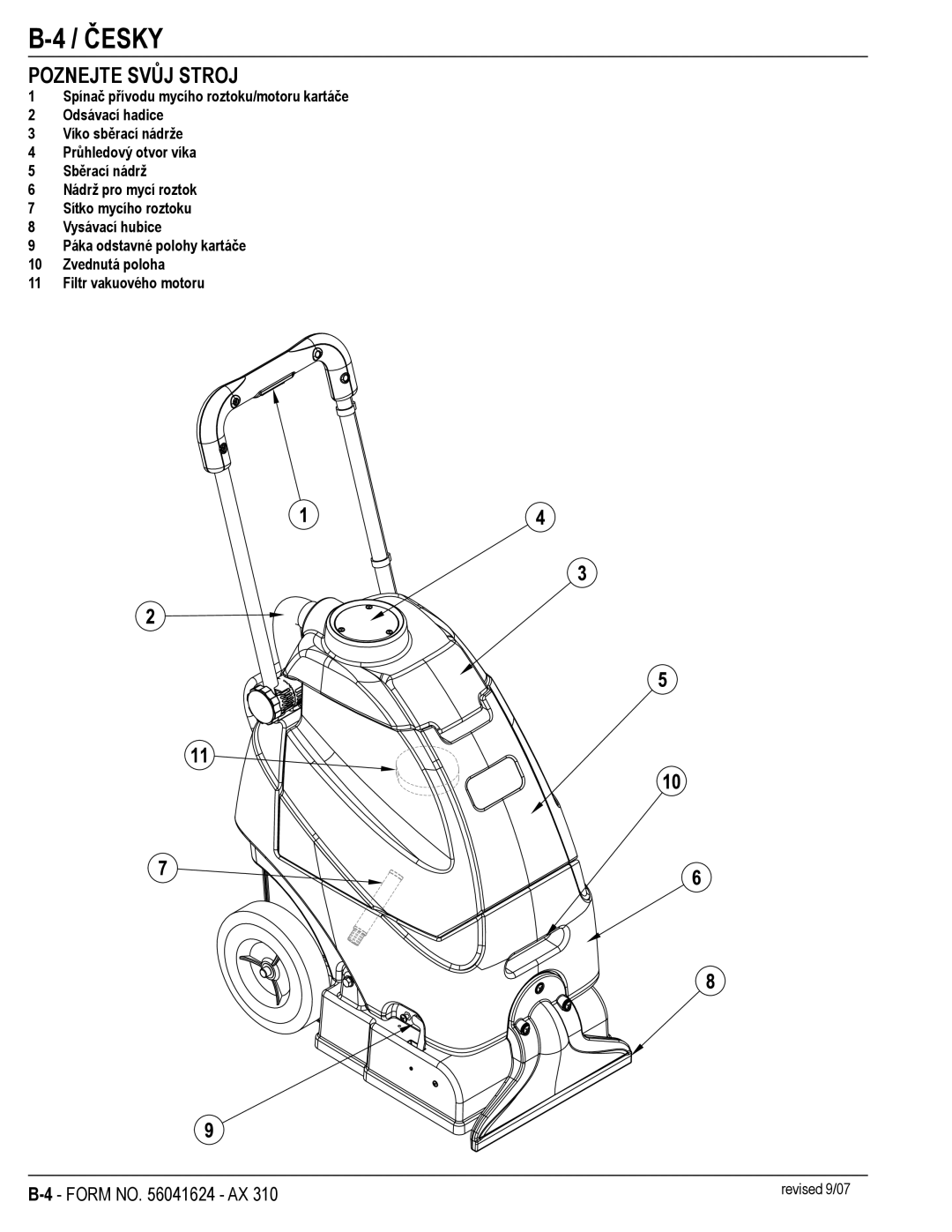 Nilfisk-ALTO 56265303, 56265302 manual Poznejte Svůj Stroj 