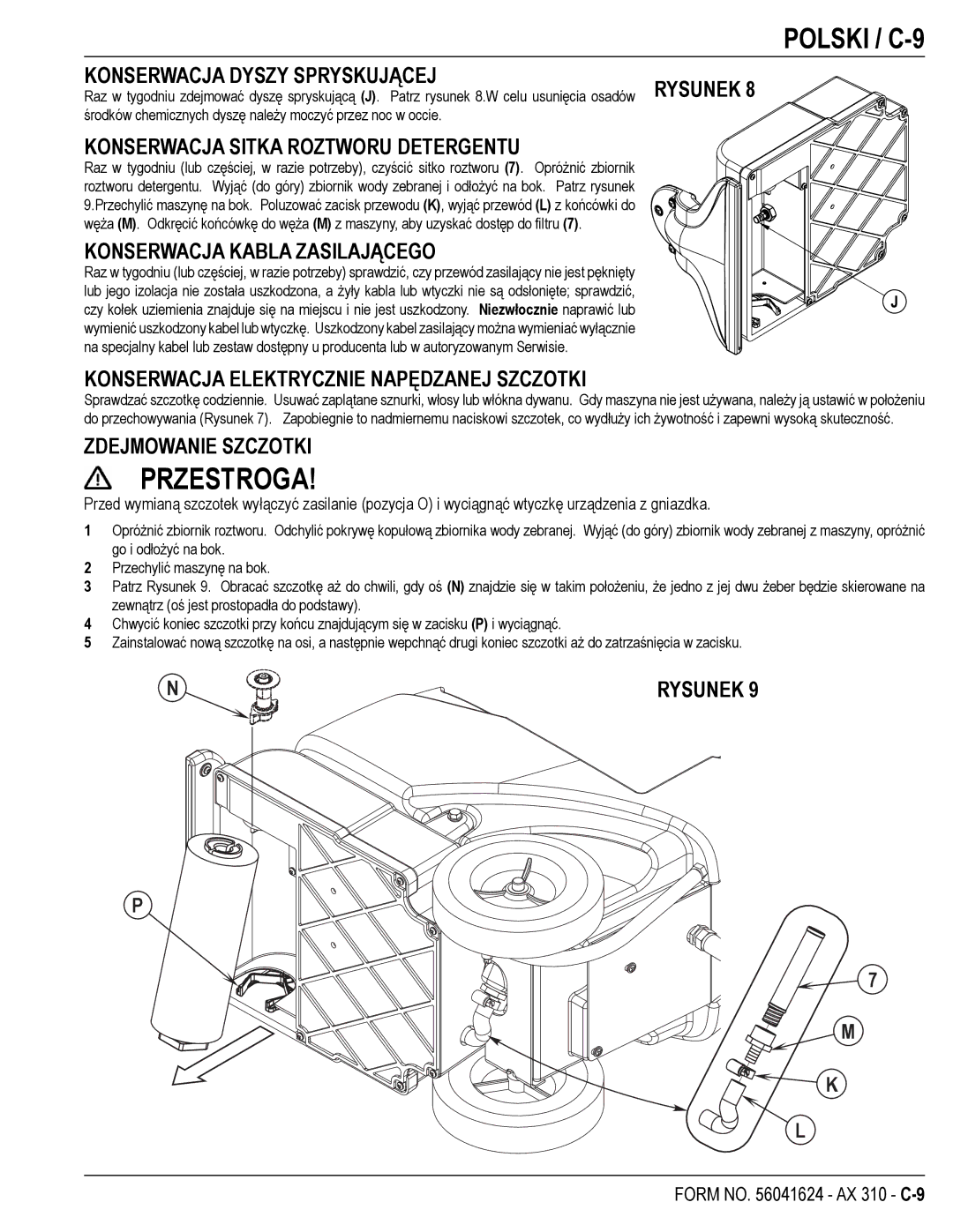 Nilfisk-ALTO 56265302, 56265303 manual Polski / C-9 