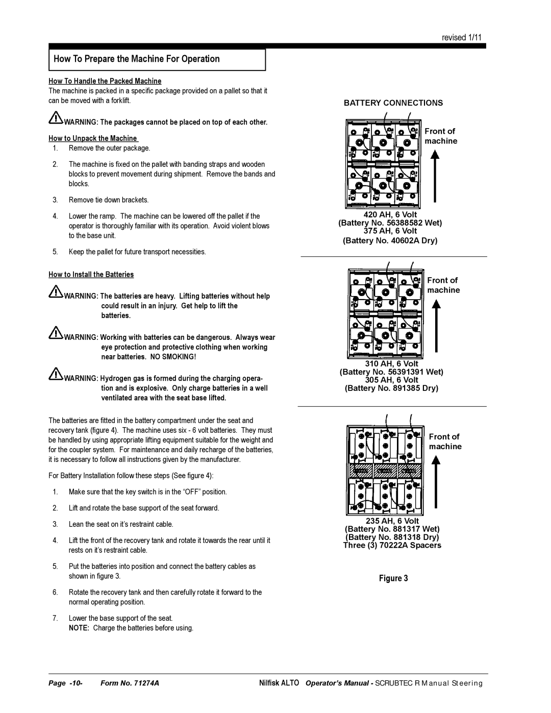 Nilfisk-ALTO 586 How To Prepare the Machine For Operation, How To Handle the Packed Machine, How to Unpack the Machine 