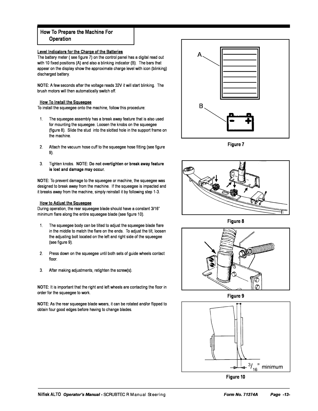 Nilfisk-ALTO 571, 586 manual How To Prepare the Machine For Operation, 3/16” minimum 