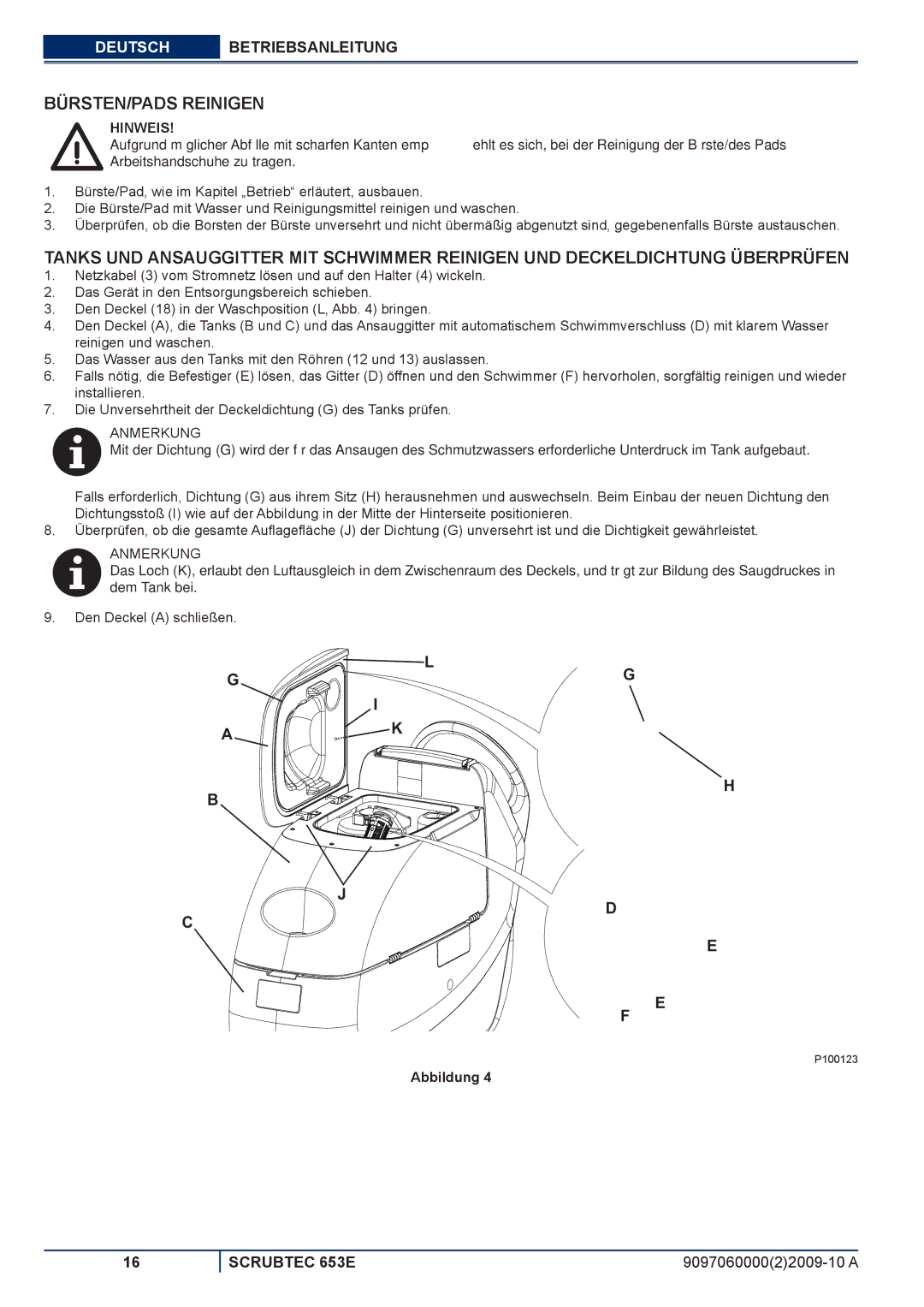 Nilfisk-ALTO 653E manuel dutilisation BÜRSTEN/PADS Reinigen 