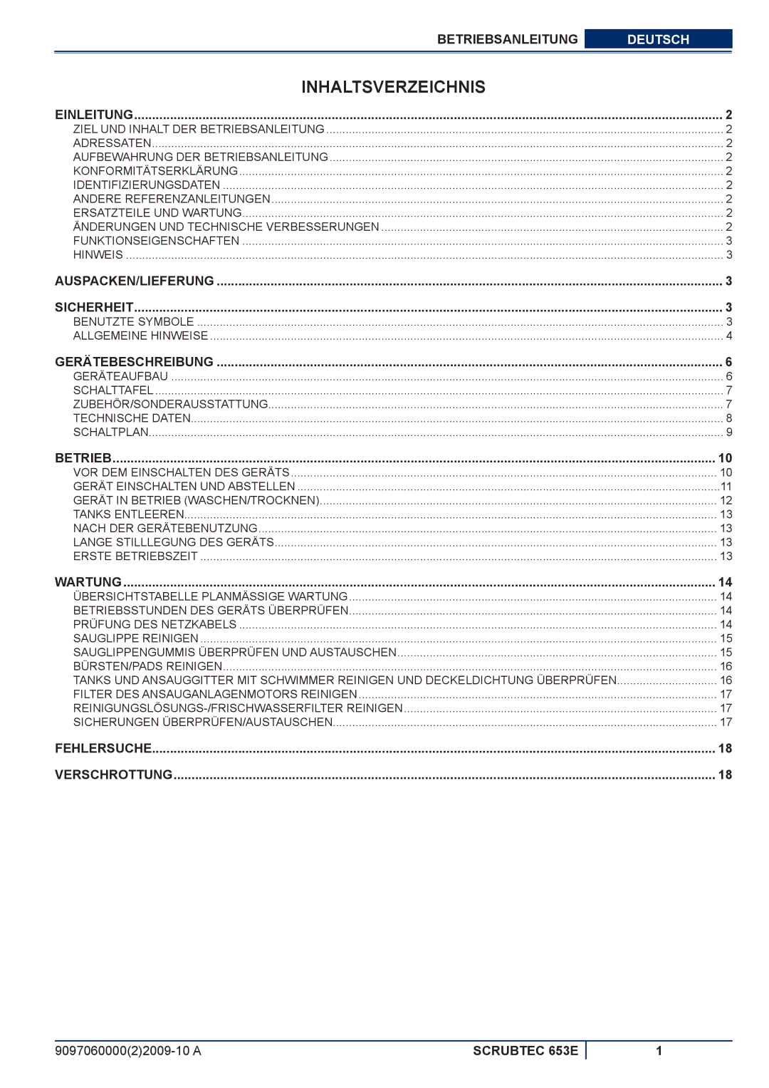 Nilfisk-ALTO 653E manuel dutilisation Inhaltsverzeichnis, Einleitung 