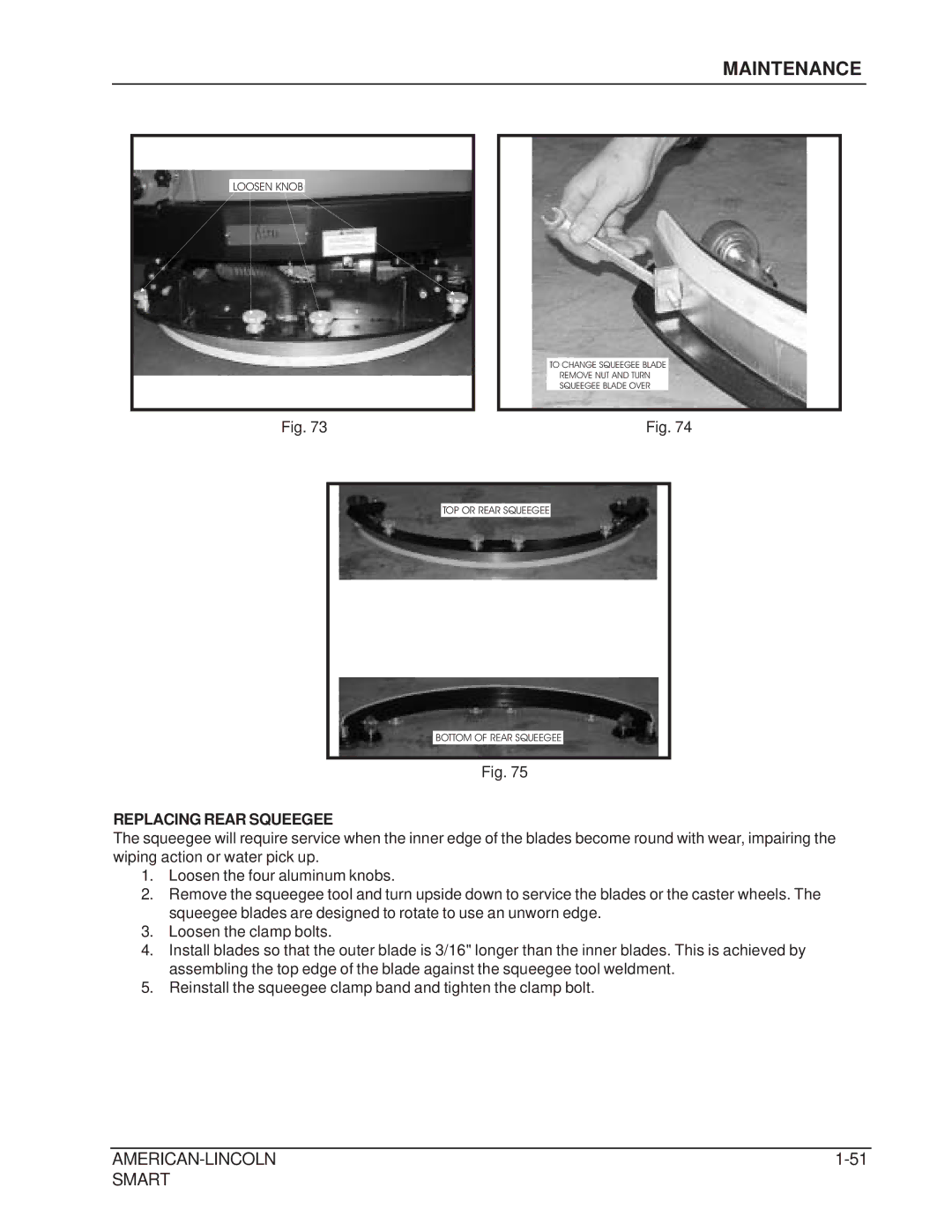 Nilfisk-ALTO 692003 manual Replacing Rear Squeegee 