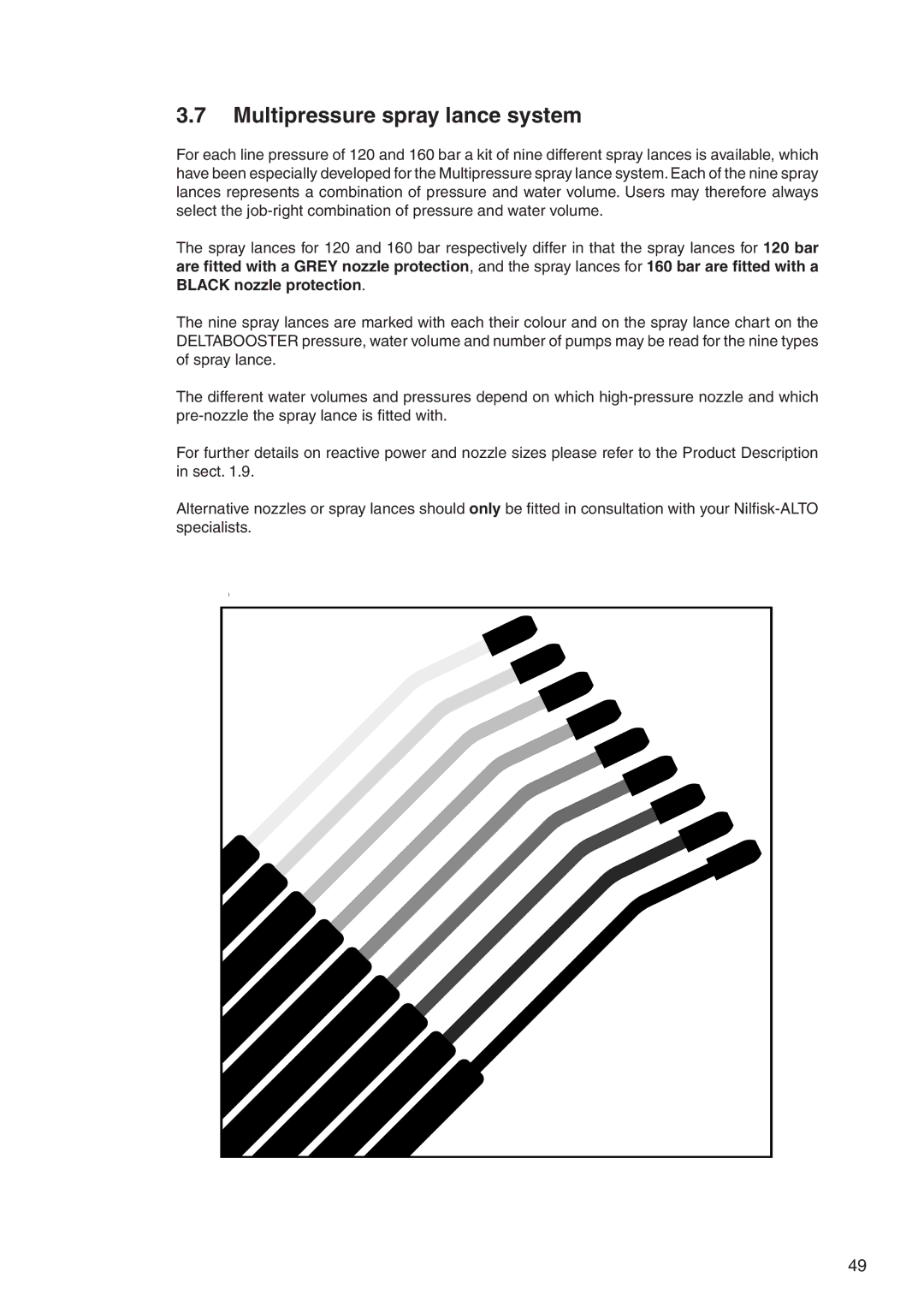 Nilfisk-ALTO 7309021 user manual Multipressure spray lance system 